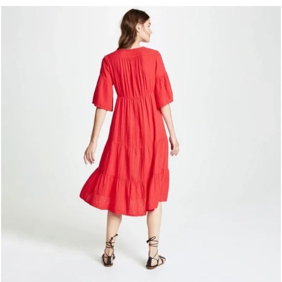 Xirena Kendall Midi Dress in Red Hot Sz S - Picture 2 of 4